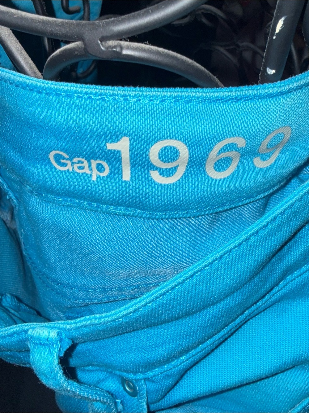 GAP Women's 1969 Skinny Jeans in Bright Turquoise Blue - Picture 5 of 5